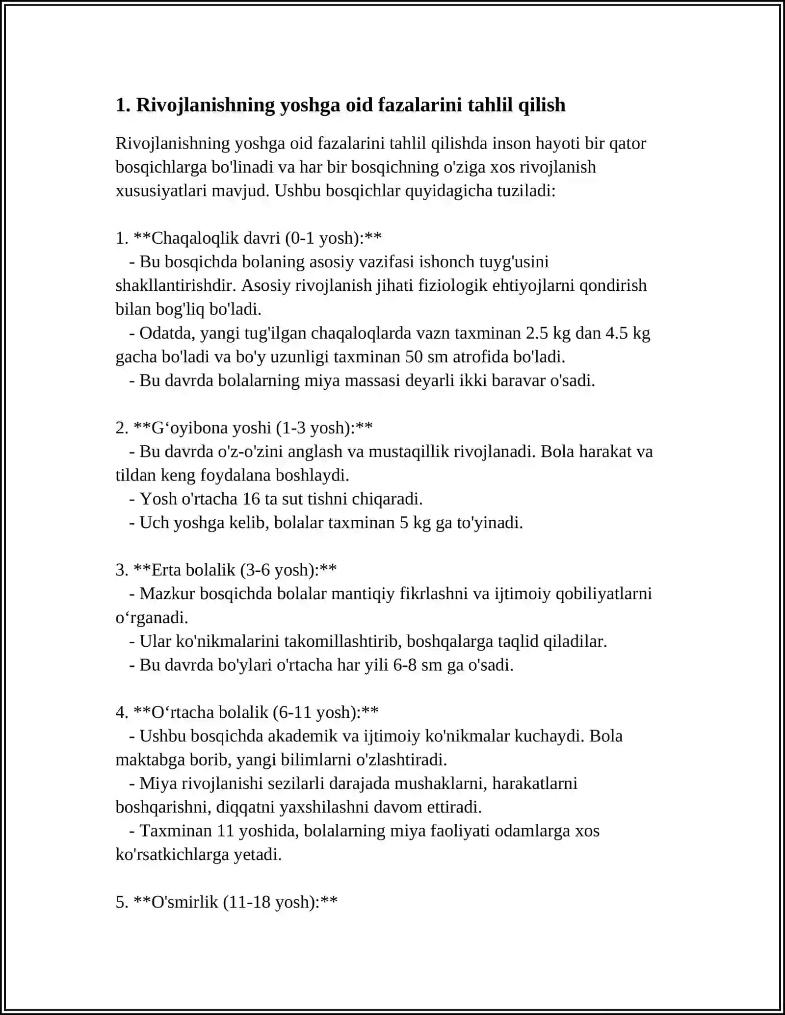RIVOJLANISHNING YOSHGA VA INDIVIDUAL XUSUSIYATLARIGA OID TADQIQOTLAR TAHLILI 3