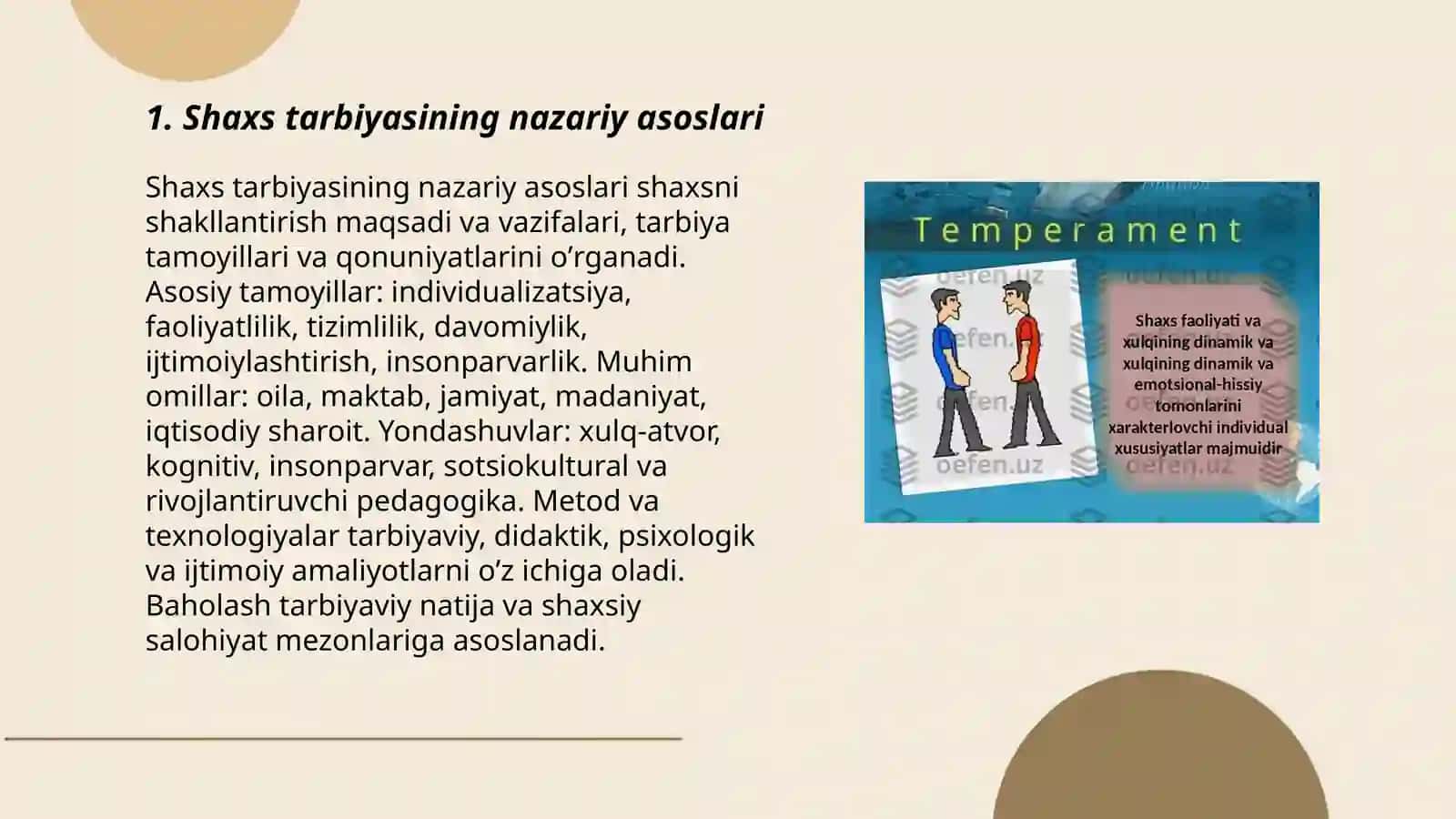 Pedagogika shaxs tarbiyasi va rivojlanishi toʻgʻrisidagi fan S16-MT 24 3