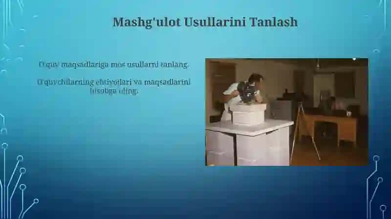 Kasb-hunarga yunaltirish tomoyillari, shall va metidlari 3