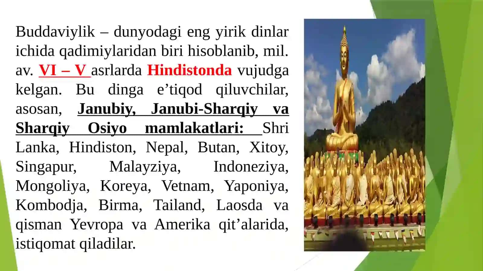 Buddizm dinining tarixi va asosiy g'oyalari 3