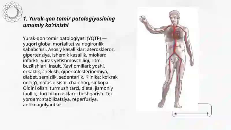 Yurak qon tomirlari patalogiyasi va birinchi tibbiy today 3