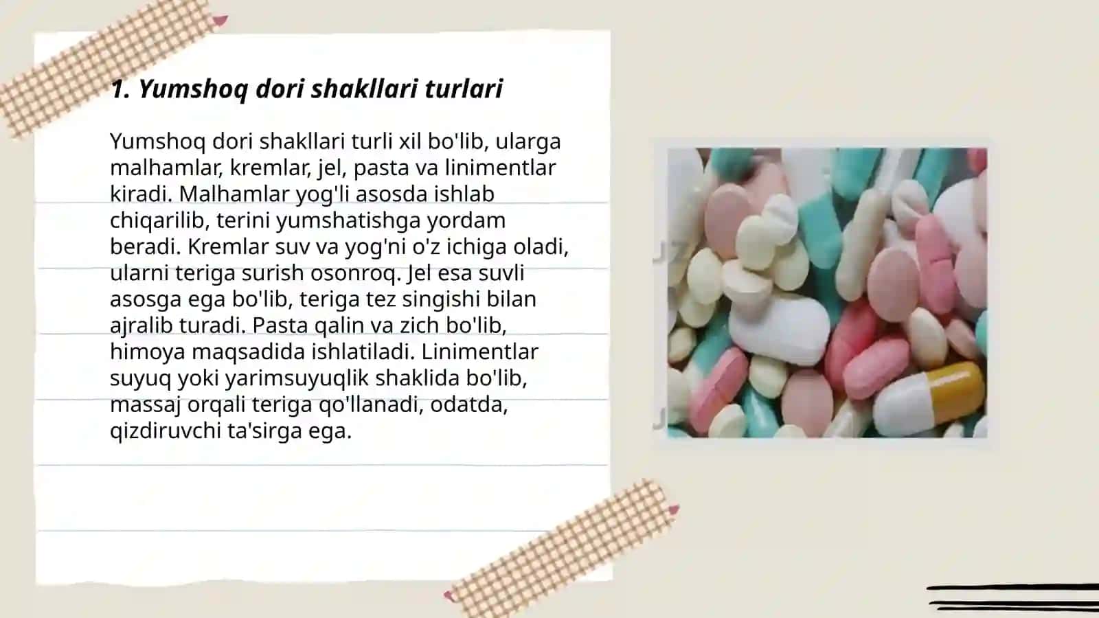 Yumshoq dori shakllari tayyorlash texnalogiyasi 3