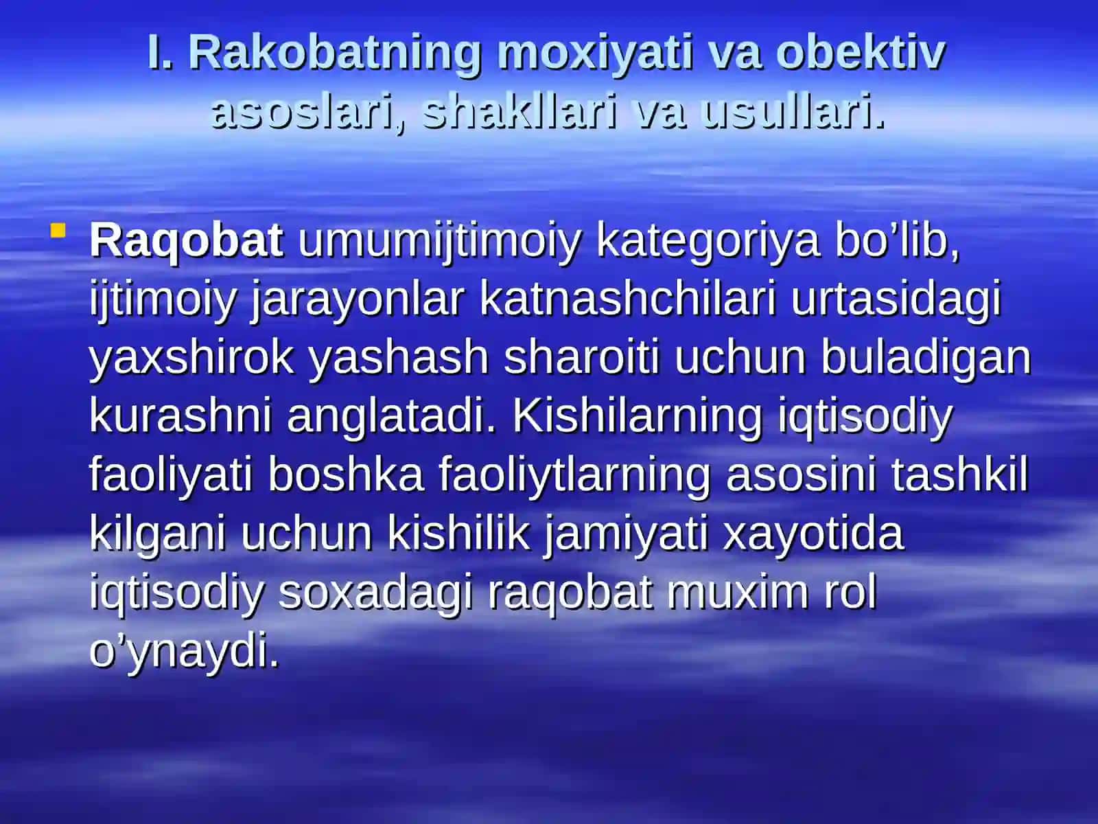 Rakobat va narxning shakllanishi 3
