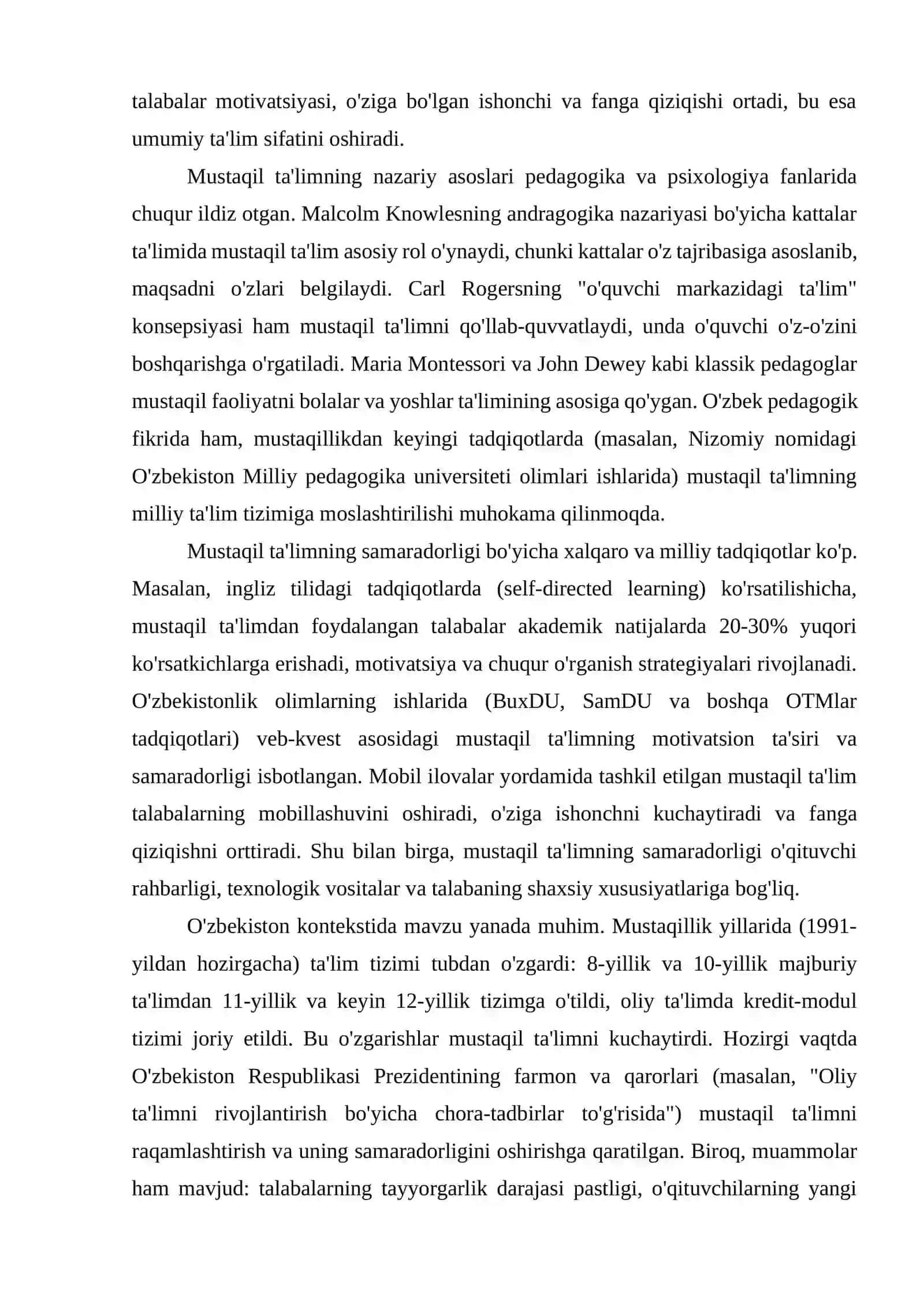 Mustaqil ta'lim va uning samaradorligi 3