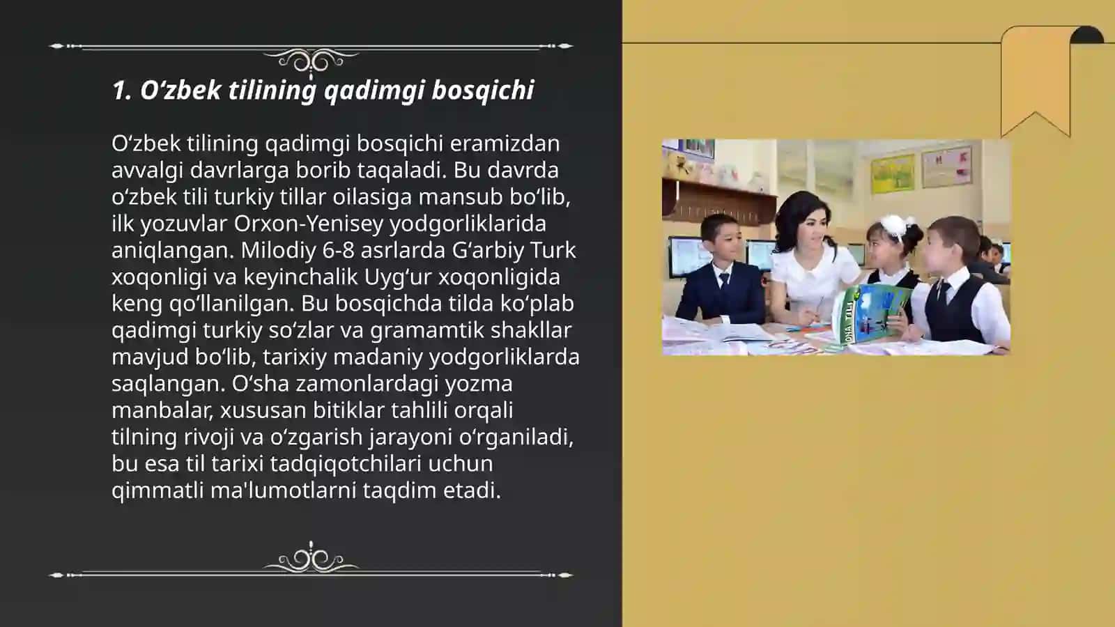 O’zbek tilining taraqqiyot bosqichlari 3