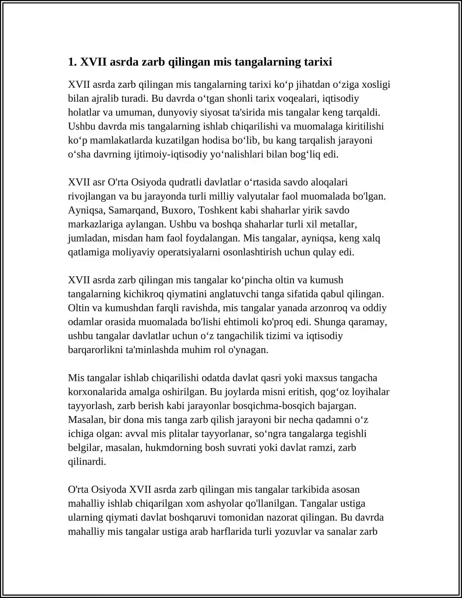 XVII-XVIII- ASRLARDA ZARB QILINGAN MIS TANGALAR 3