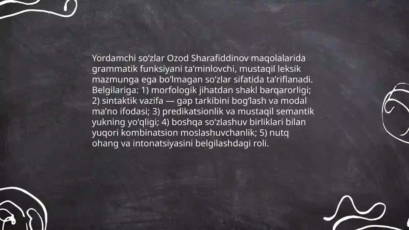Yordamchi soʻzlar Ozod Sharafiddinov maqolalarida 3
