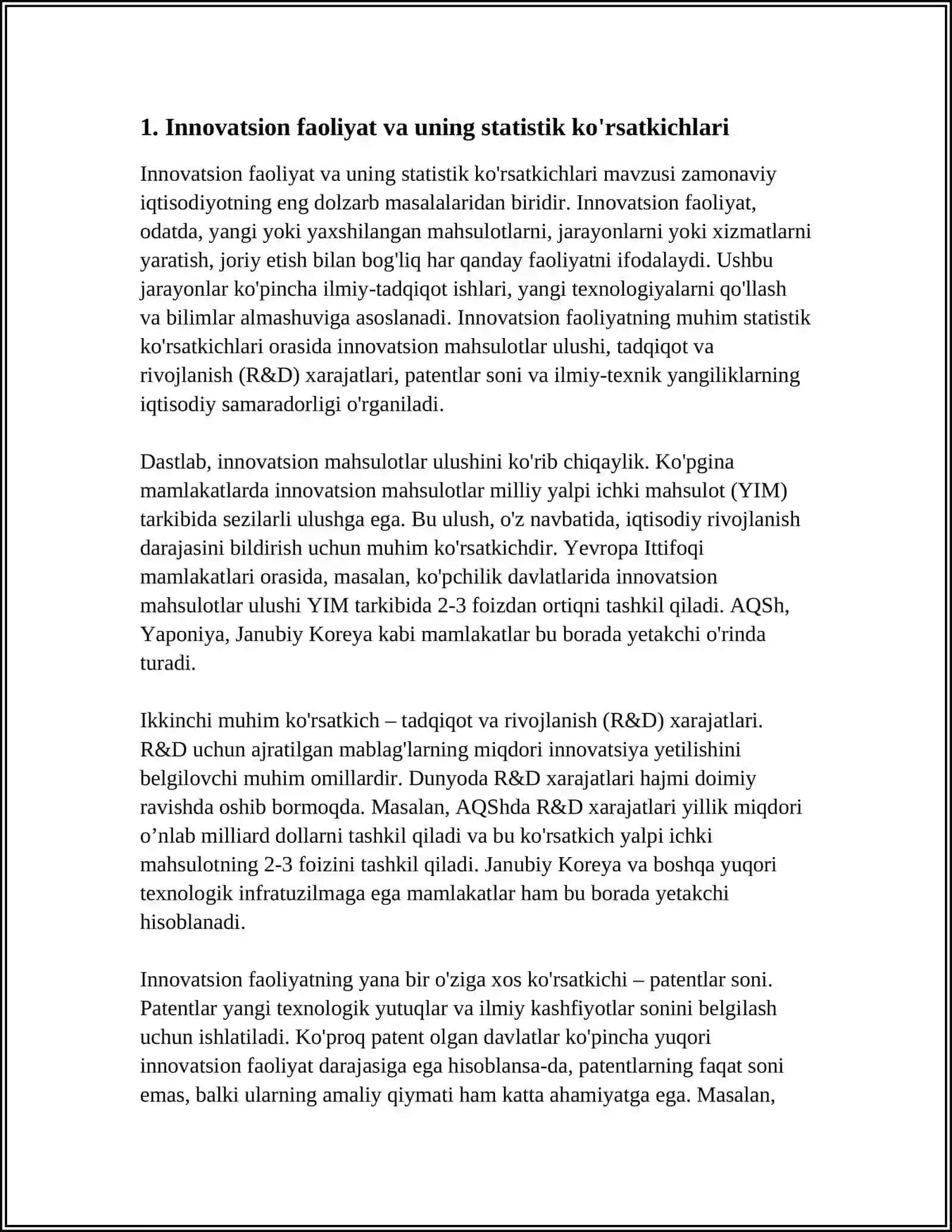 INNOVATSIYA VA ILMIY-TEXNIK RIVOJLANISH STATISTIKASI 3