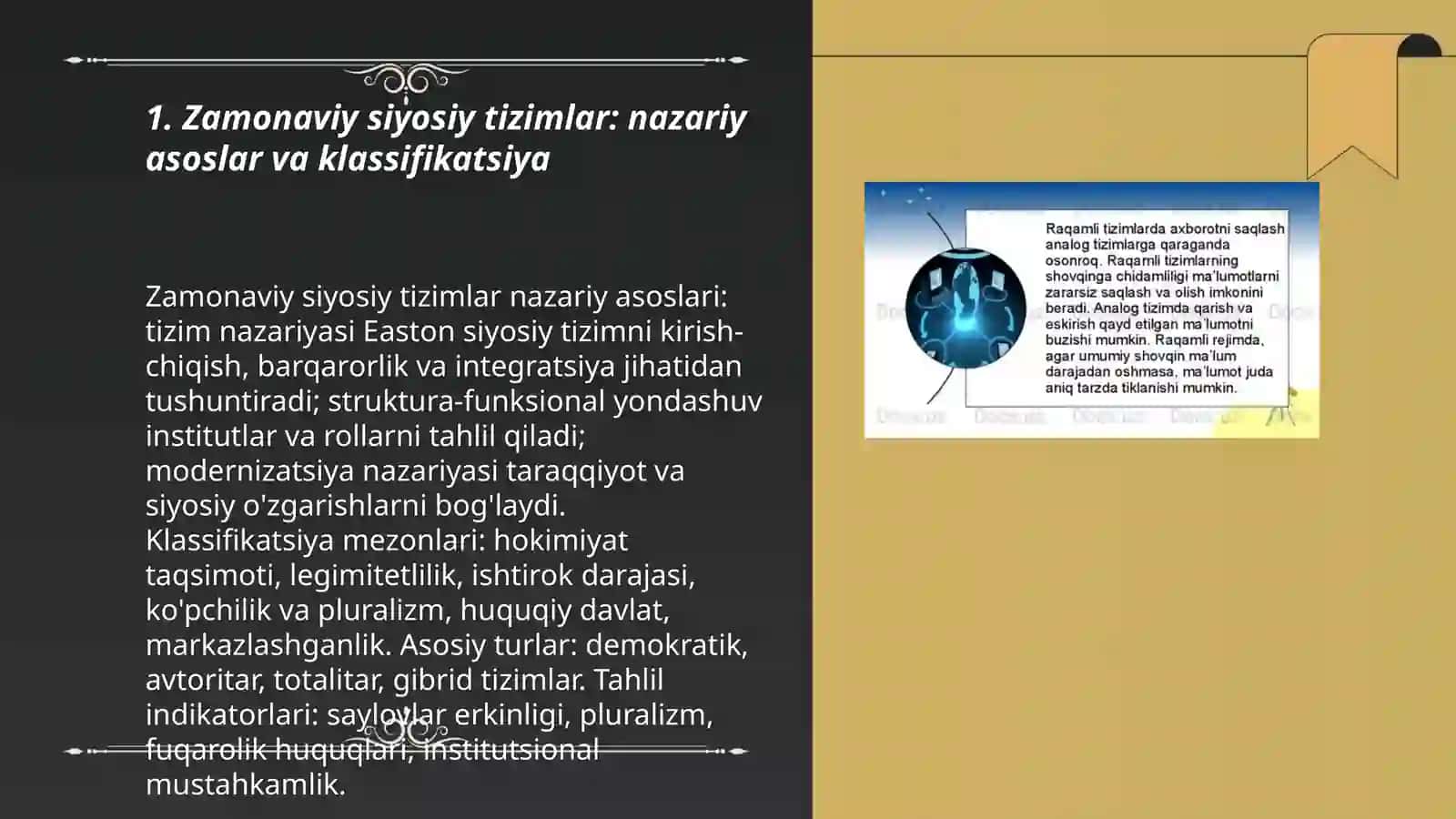 Zamonaviy siyosiy tizimlar va jarayonlarni tahlil qilish 3
