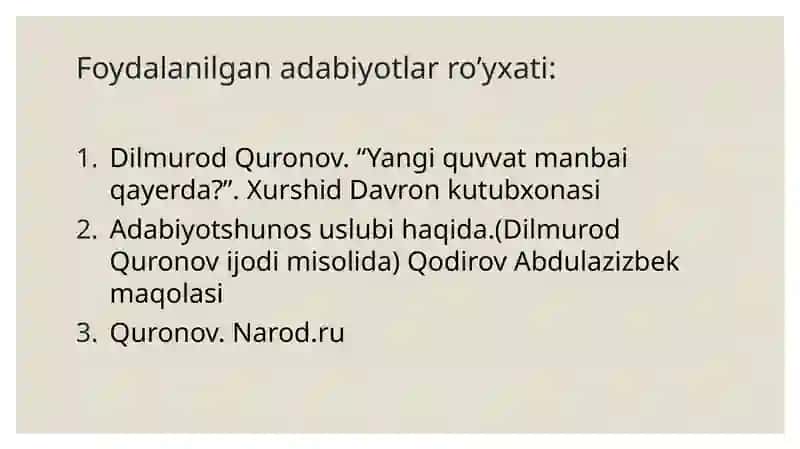Dilmurod quronov va bugungi o’zbek adabiyoti 3