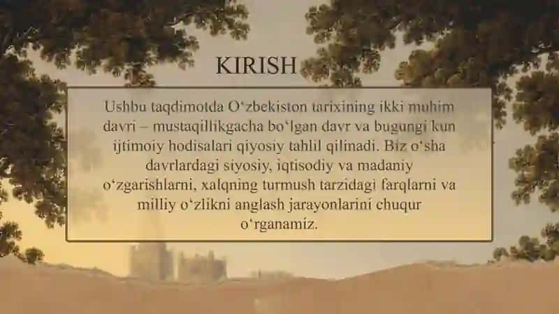 Mustaqillikgacha davr va bugungi kundagi ijtimoiy hodisalarning  qiyosiy tavsifi. 3