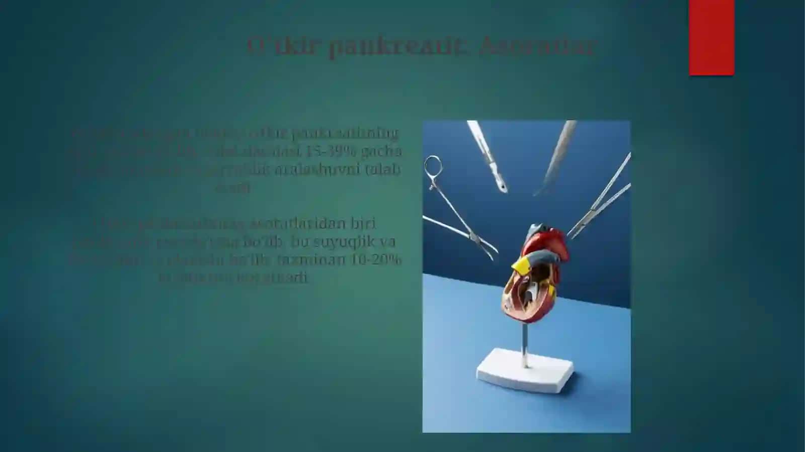 Jigar jarrohlik kasalliklari. O'tkir xolesistit va uning asoratlari. O'tkir pankreatitlar 3