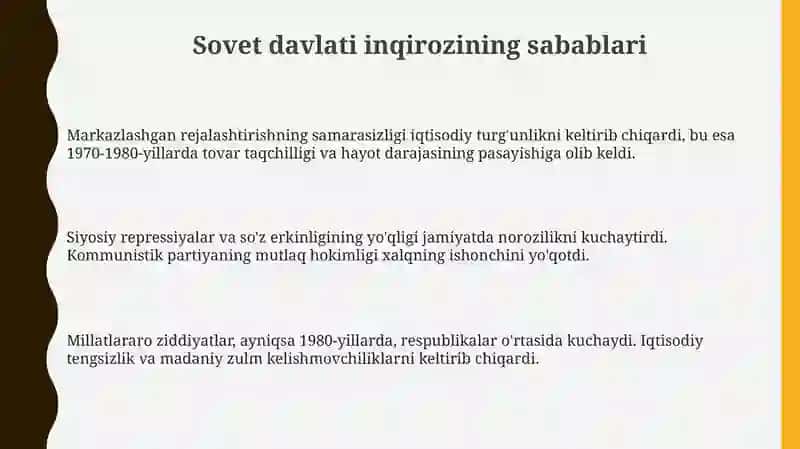 Sovet Ittifoqining inqirozi: Sabablar va Jarayon 3