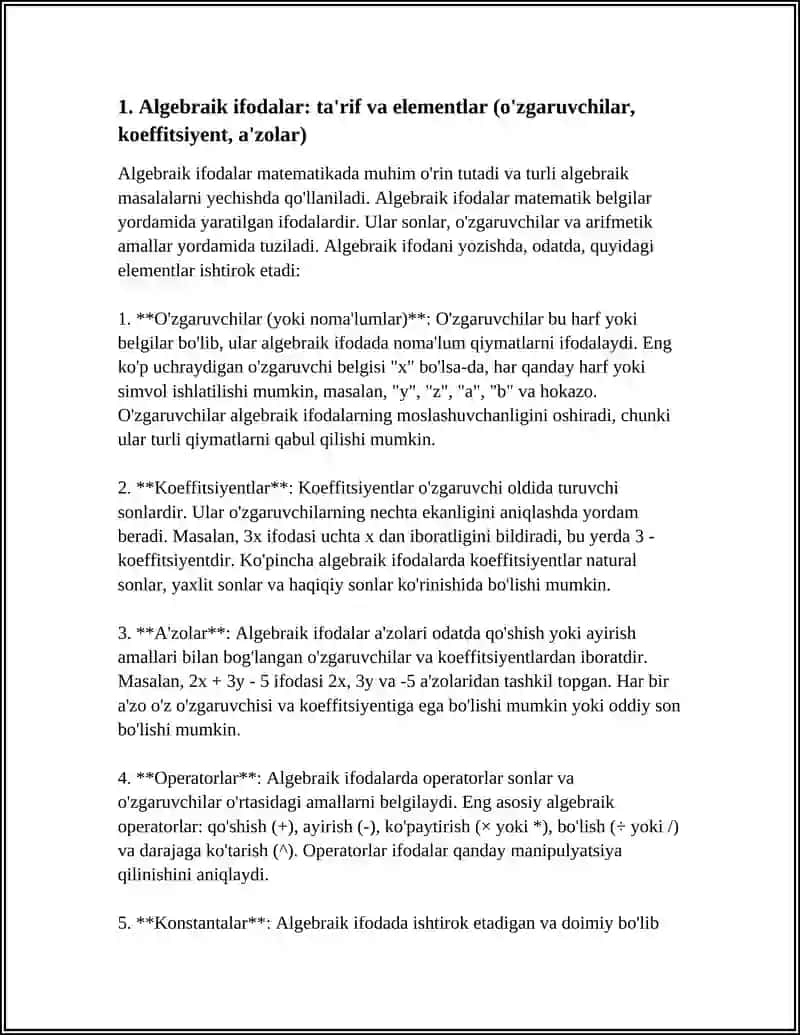 ALGEBRAIK IFODALAR 3