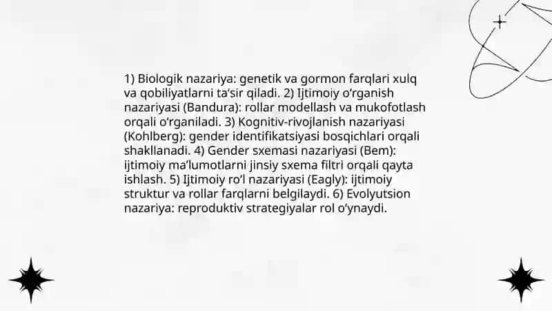 Gendir farqlar psixologiyasi, jinsiy xulq atvor 3
