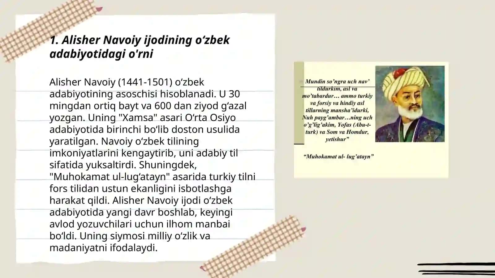 Alisher Navoiy asarlarining oʻzbek adabyoti tarixidagi axamyati 3