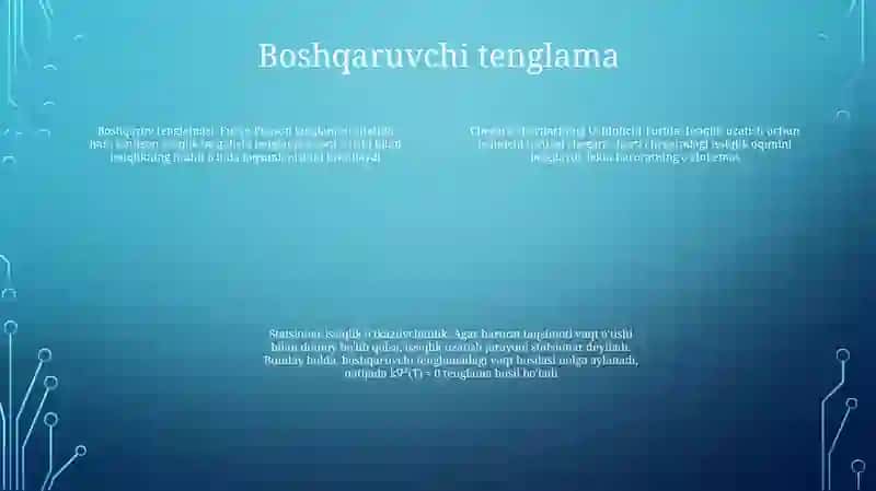 Chegara Shartlarining Uchinch Turida Statsionar Issiqlik OʻTkazuvchanlik 3