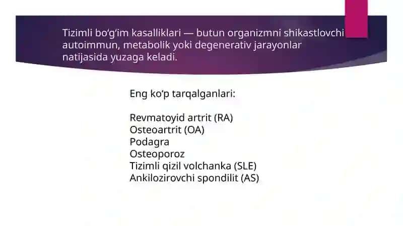 Suyak va boʻgʻimlarning tizimli kasalliklari 3