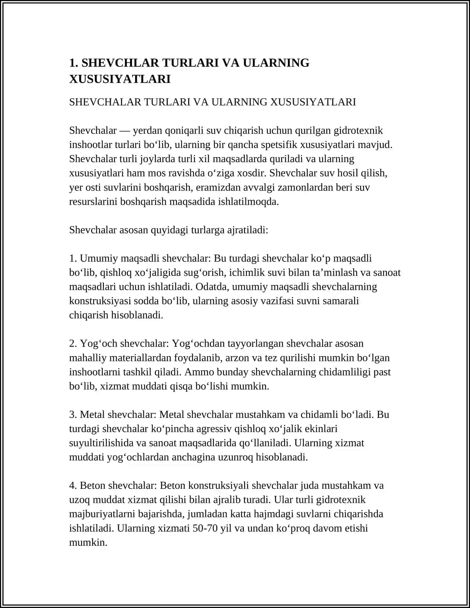 SHEVCHLAR TURLARI VA ULARNING XUSUSIYATLARI 3