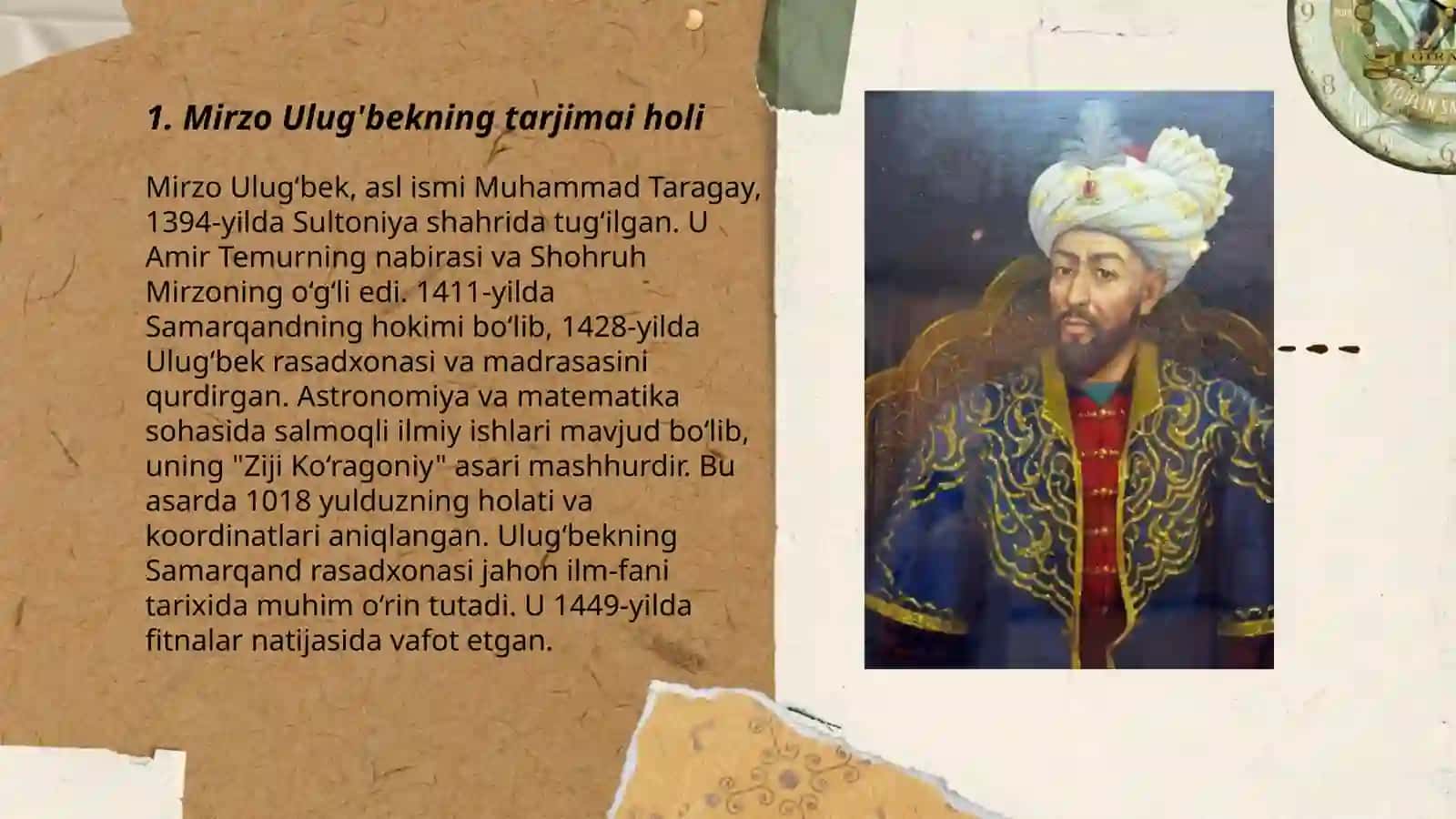 Mirzo Ulug'bekning tarjimai holi 3