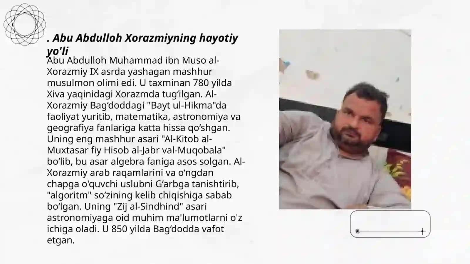 Abu Abdulloh Xorazmiy hayoti va ilmiy merosi 3
