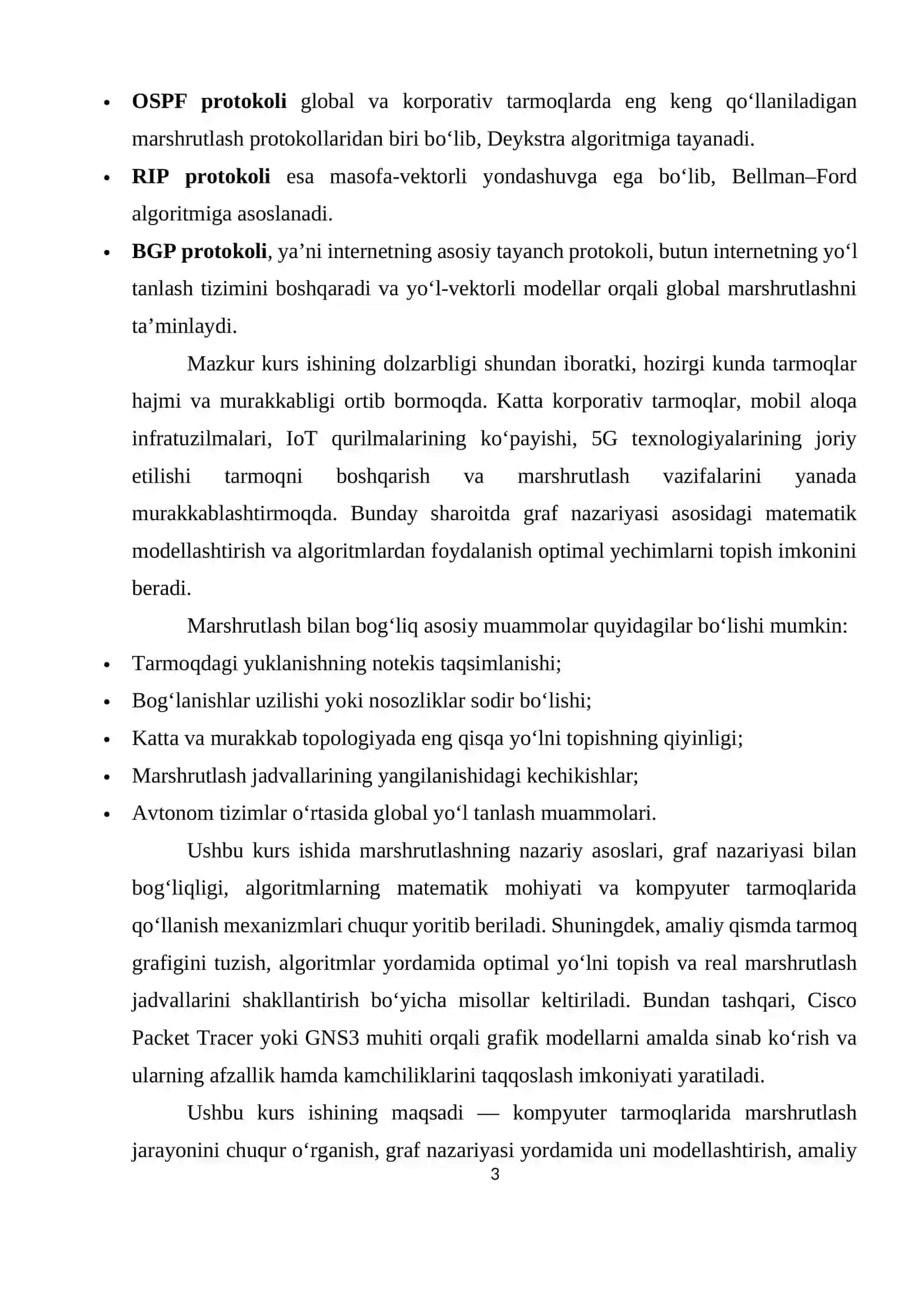Kompyuter tarmoqlarida marshrutlash masalalarini gfarlar yordamida yechisjh 3