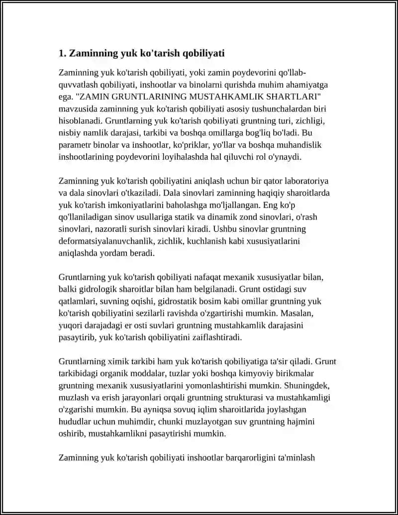 ZAMIN GRUNTLARINING MUSTAHKAMLIK SHARTLARI 3