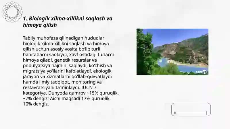 Dunyo boyicha muhofaza etiladigan tabiiy hududlarning vazifalari 3