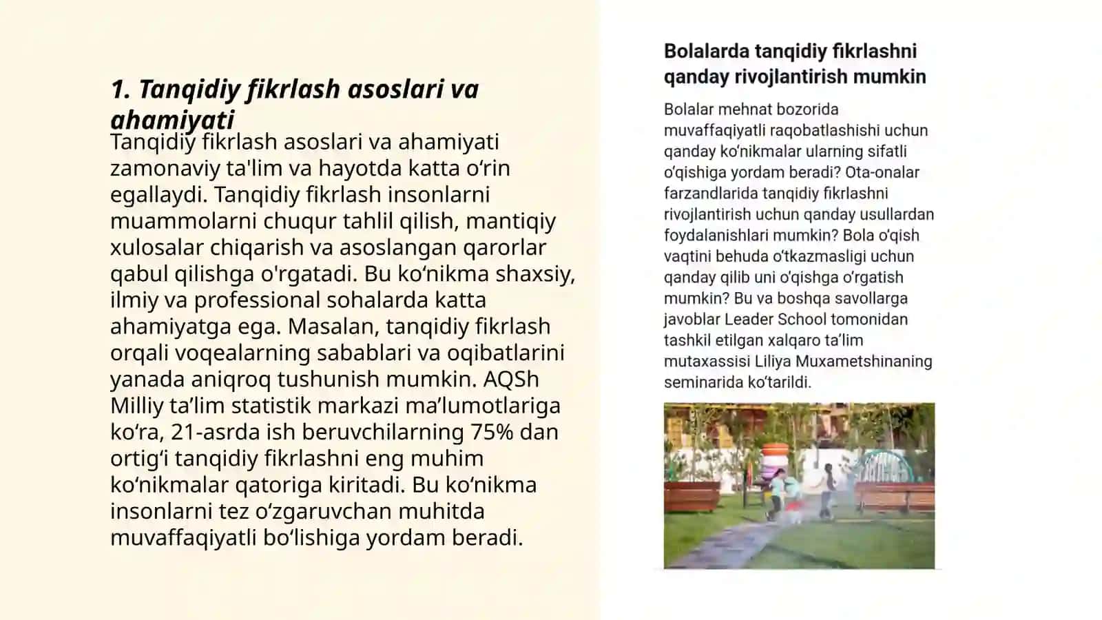 Maktabgacha yoshdagi bolalarda tanqidiy fikirlashni rivojlantirish 3