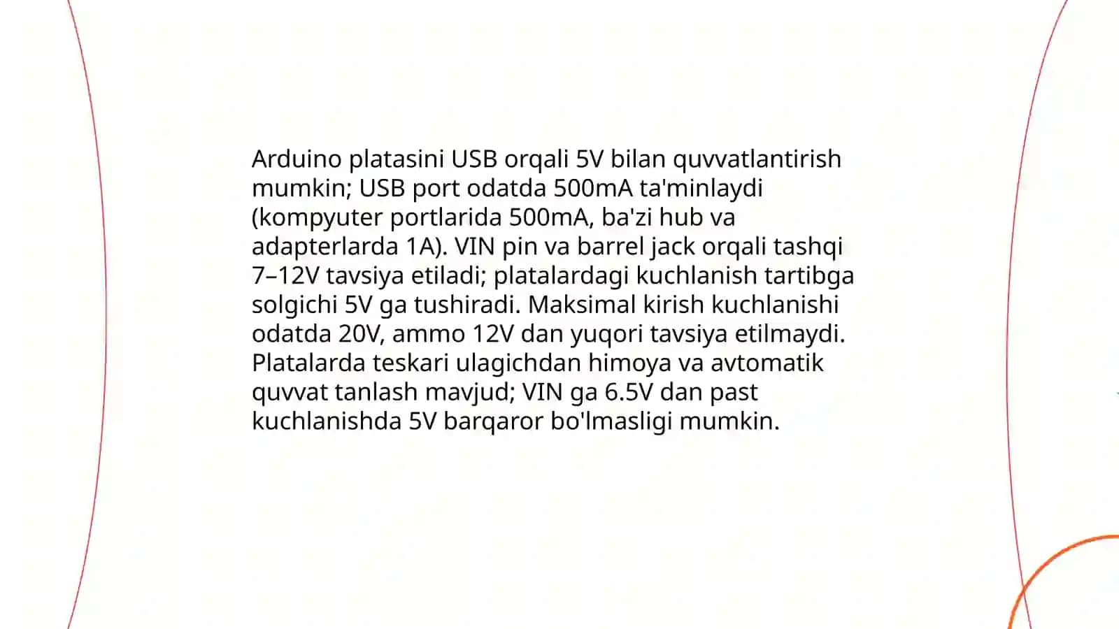 Arduino platasini quvvatlantirish va PWM analog, raqamli pinlar 3