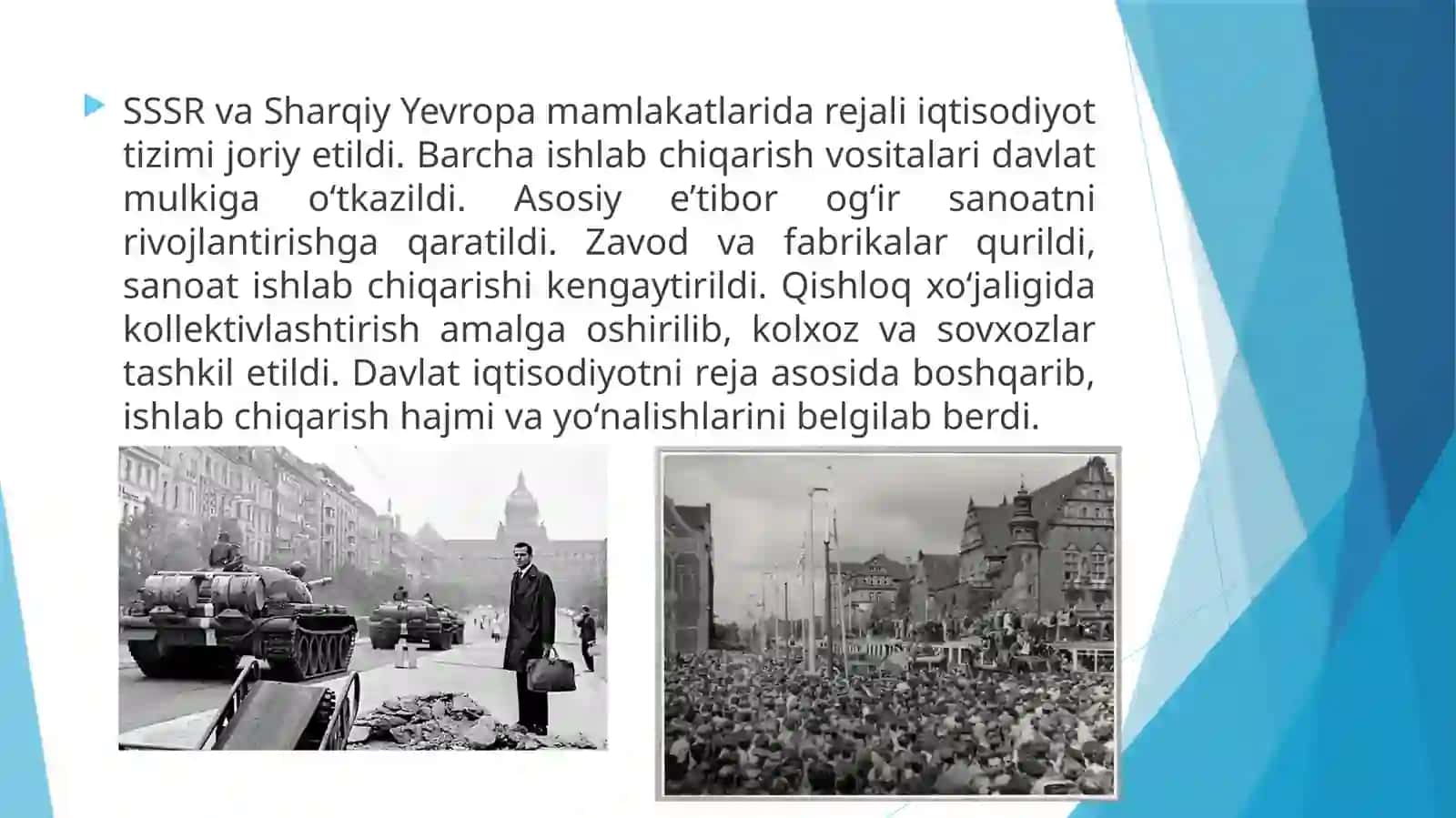 SSSR va Sharqiy Yevropa mamlakatlari rivojlanishining asosiy yo‘nalishlari 3