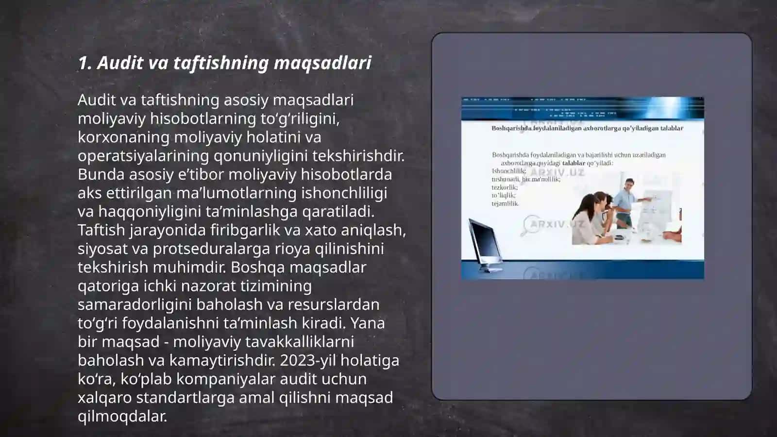 Audit va taftish o’zaro bogliqligi va farqlari 3