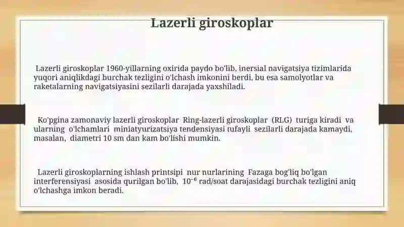 Lazerli giroskoplar 3