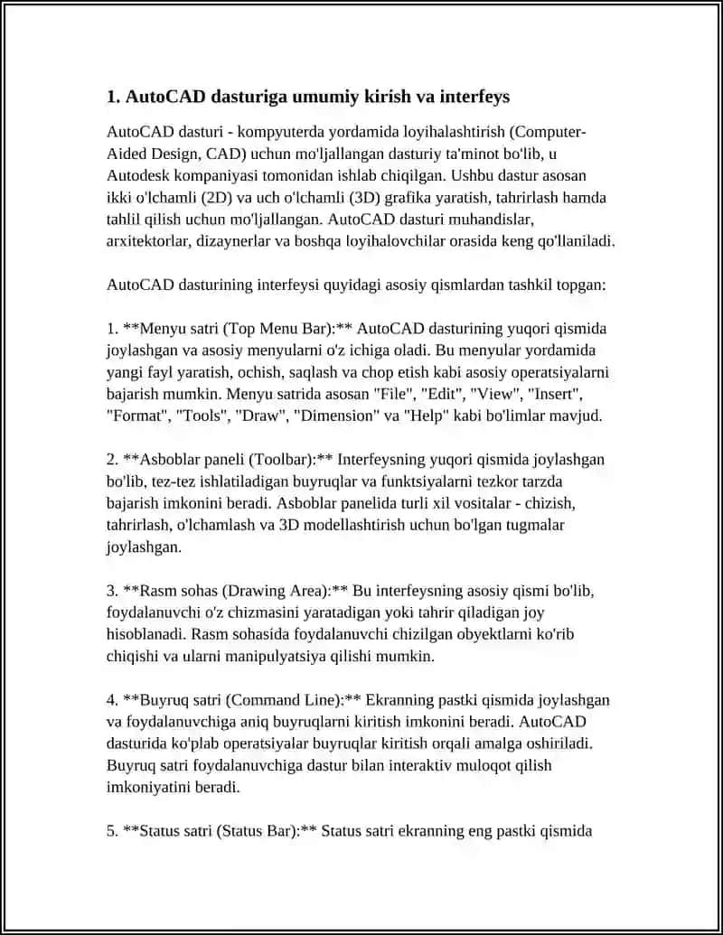 AutoCAD Dasturi 3