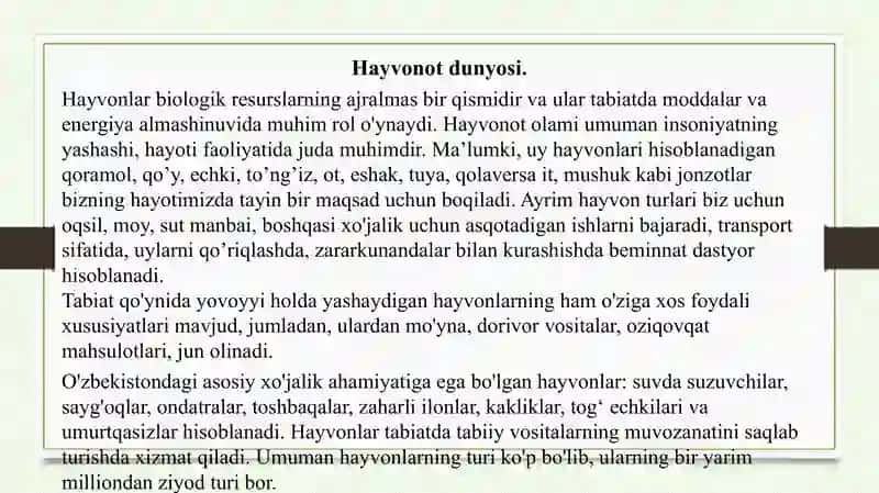 Hayvonot olamidan foydalanish va muhofaza qilish 3