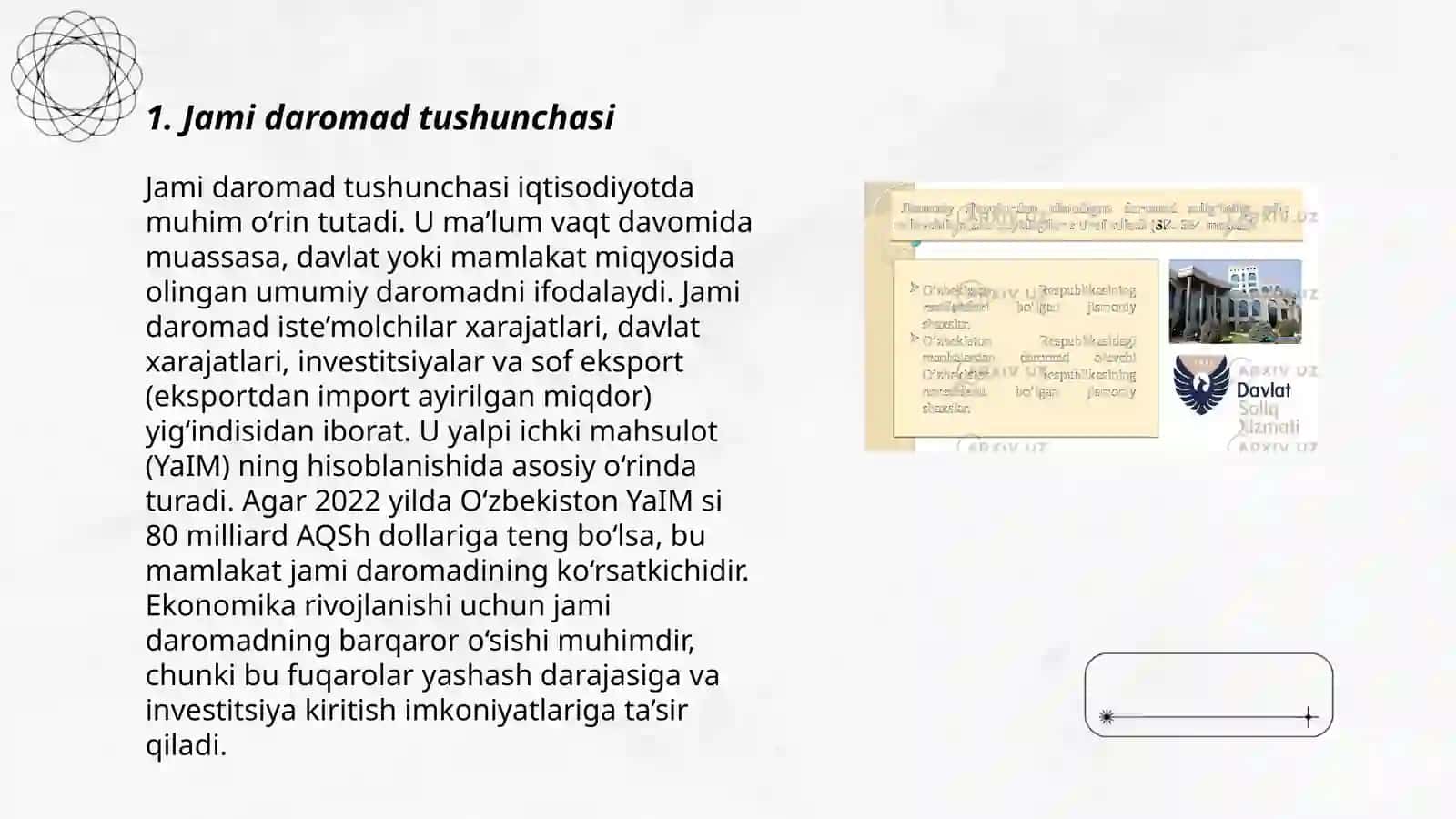 Jismoniy shaxslardan olinadigan daromad soligʻi:jami daromad va uning imtiyozlari 3