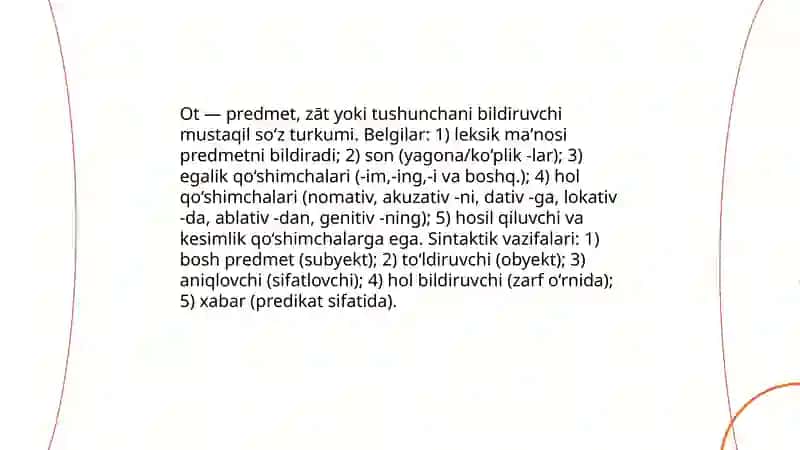 O‘zbek tilida mustaqil so‘z turkumlari 3