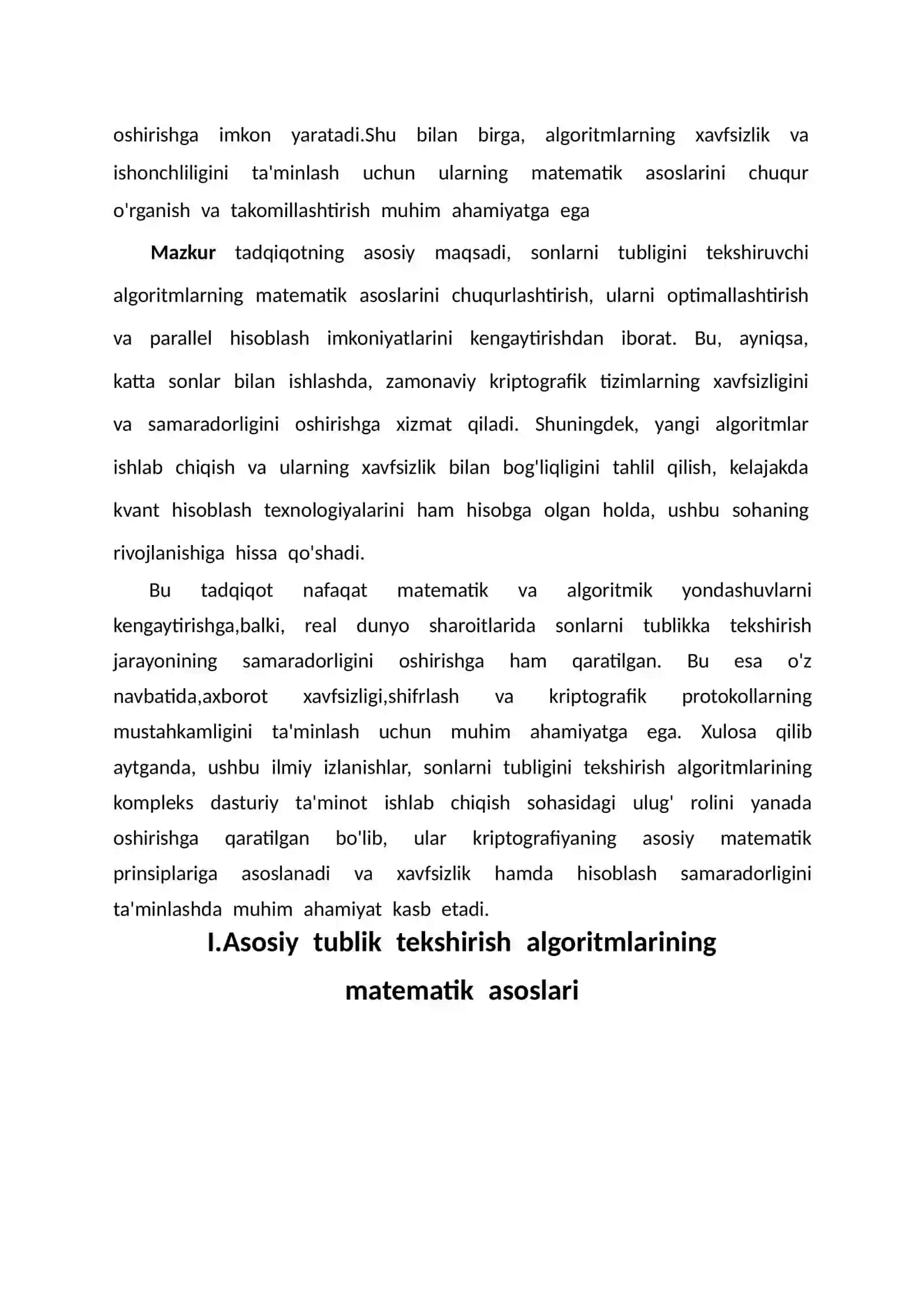 ANIQLASHTIRILGAN ALGORITMLARNING KOMPLEKS DASTURIY TA'MINOT 3