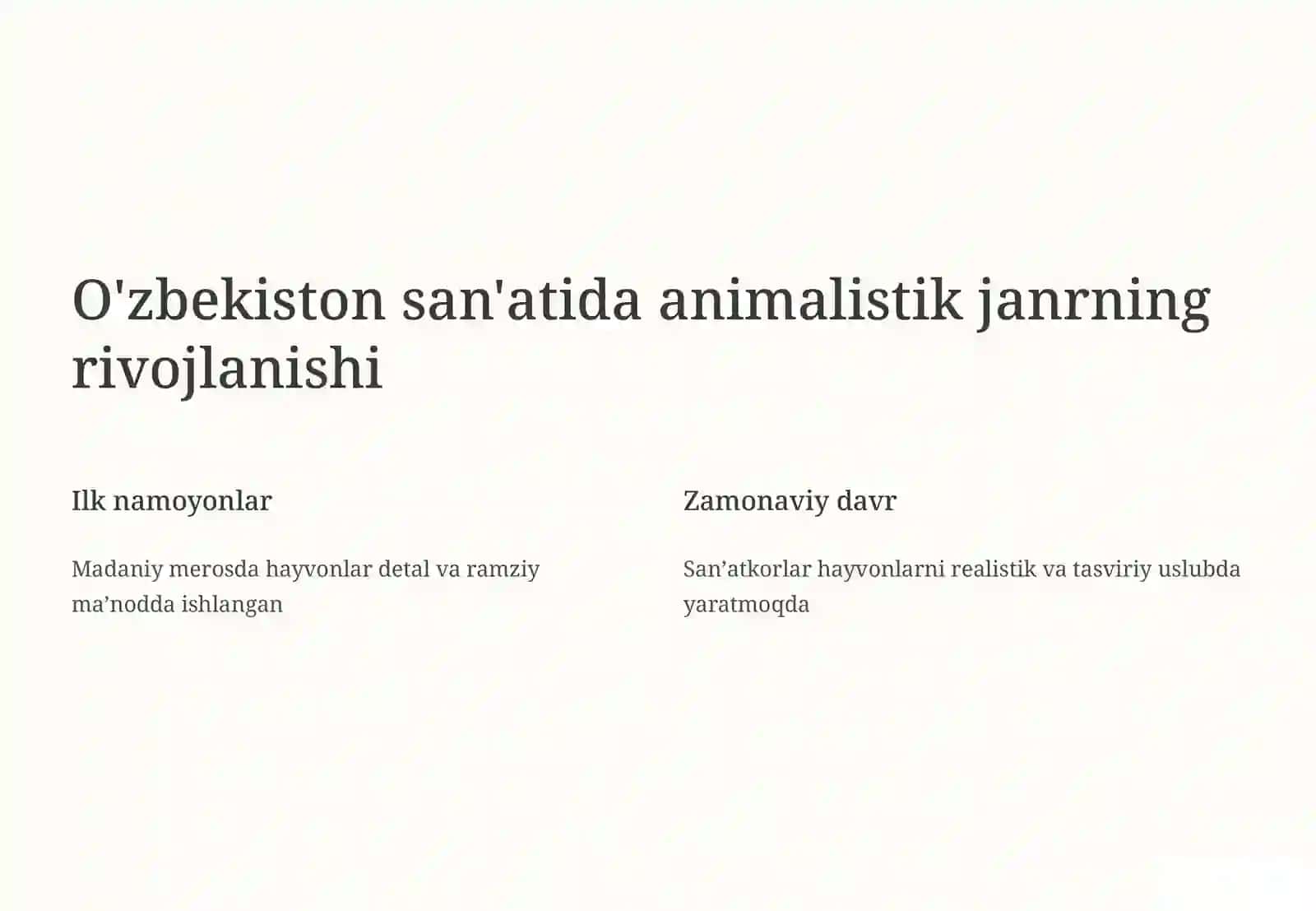 Tasviriy san’atda animalistik janr va uning tasvirini ishlash metodikasi 3