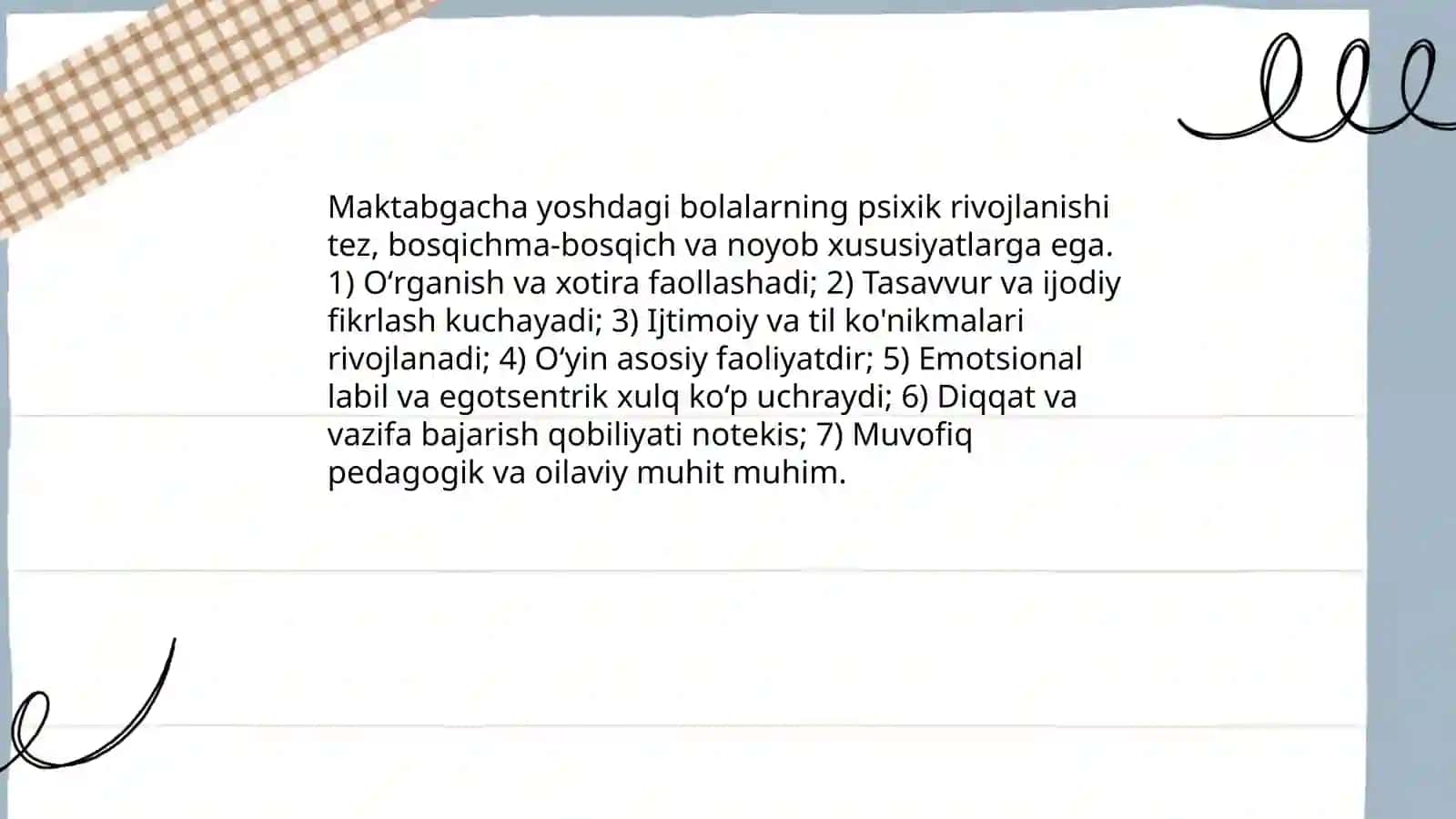 Maktabgacha yoshdagi bolalarning psixik rivojlanishining xususiyatlari 3