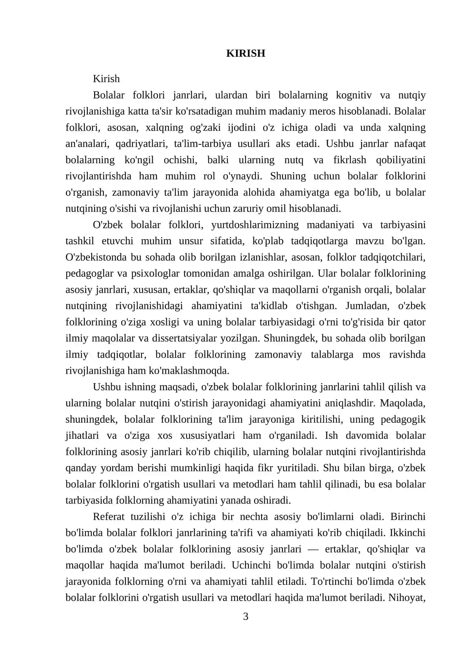Bolalar folklori janrlari (Referat) 3