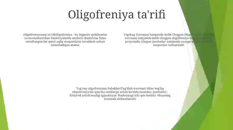 Tug'Ruq Travmasi Natijasida Kelib Chiqgan Oligofreniya 3