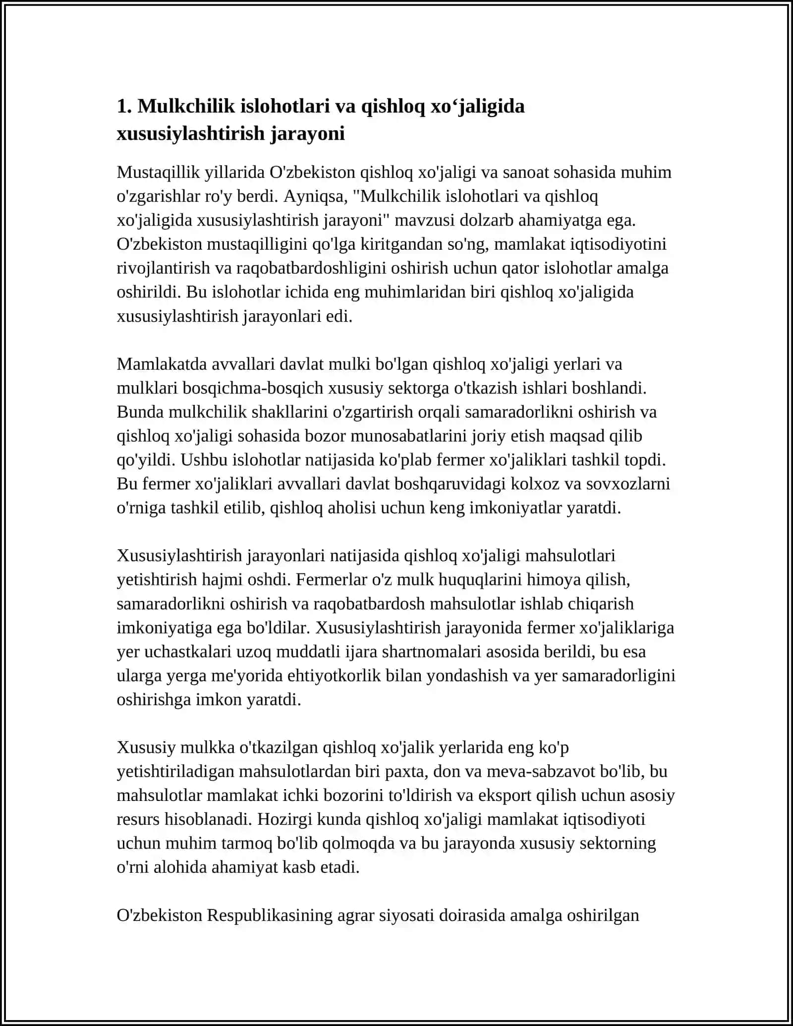 MUSTAQILIK YILLARIDE QISHLOQ XOJALIGI VA SANOAT SOHASIDAGI OZGARIWLAR 3