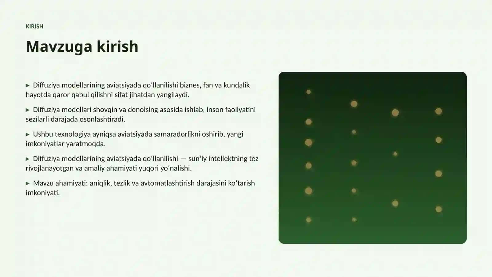 Diffuziya modellarining aviatsiyada qoʻllanilishi 3