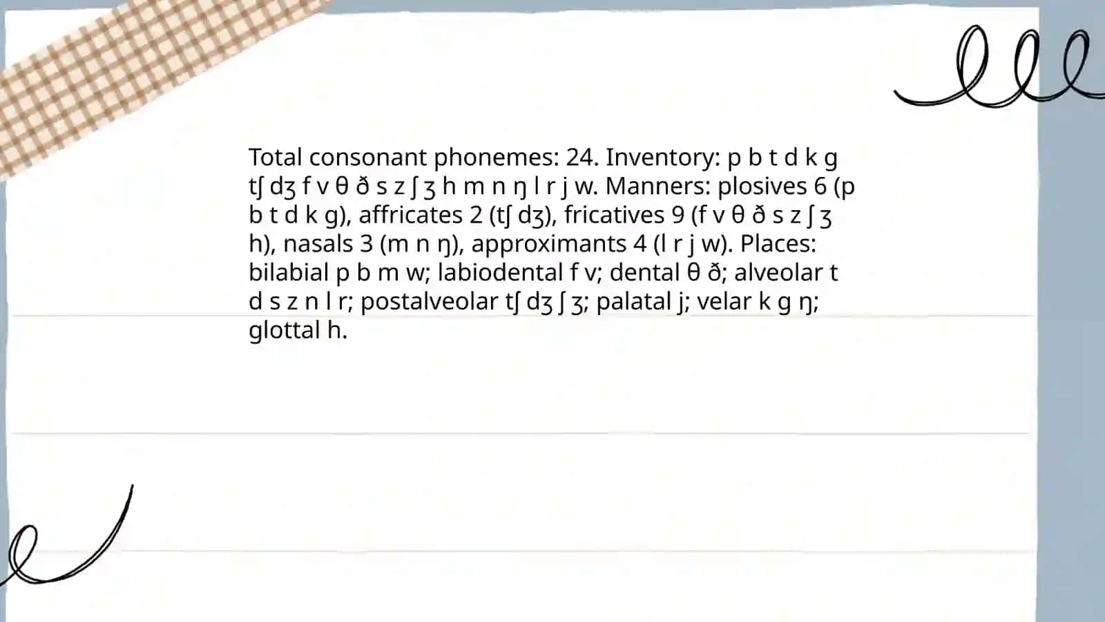 The System of Consonant Phonemes 3