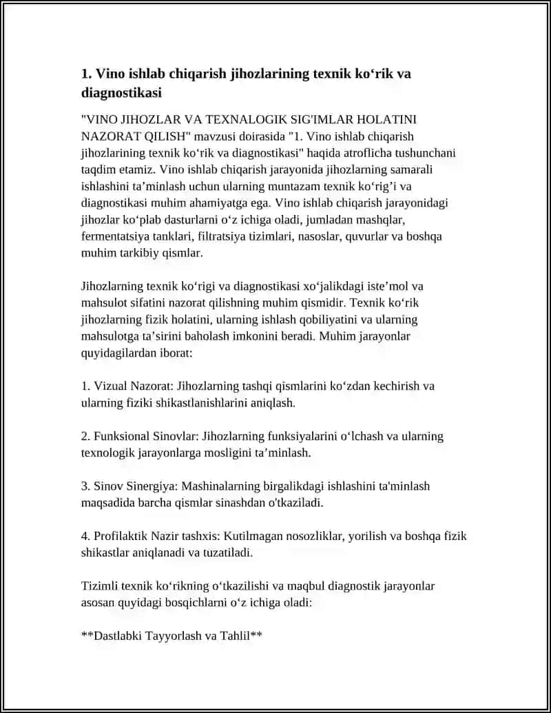 VINO JIHOZLAR VA TEXNALOGIK SIG'IMLAR HOLATINI NAZORAT QILISH 3