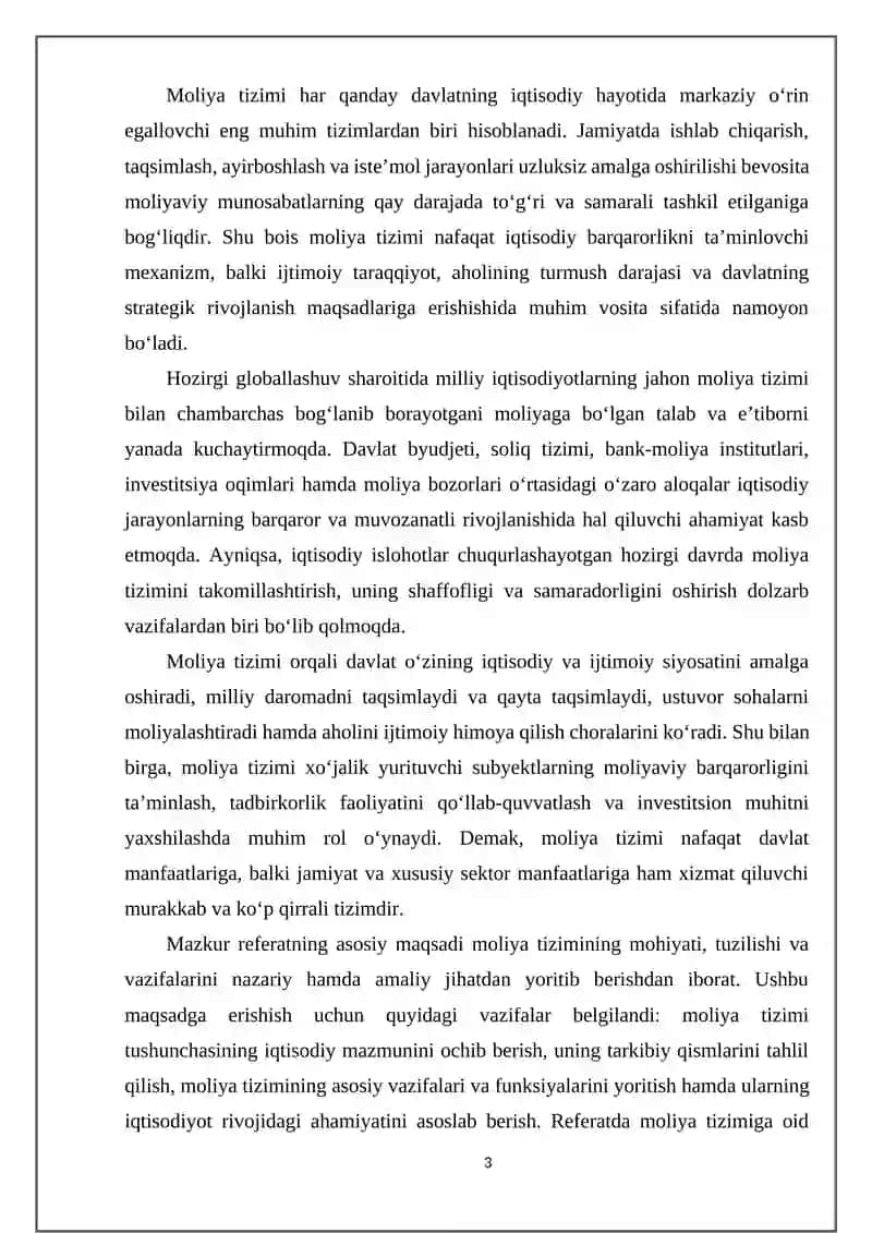 MOLIYA TIZIMINING MOHIYATI,TUZULISHI VA VAZIFALARI 3
