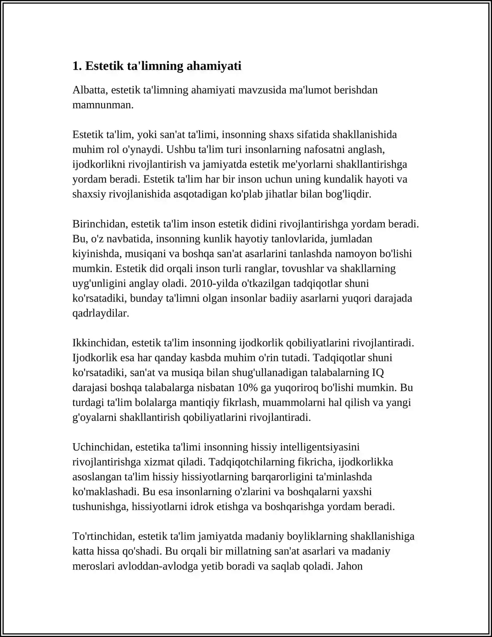 ESTETIK DID VA OLAMNI ESTETIK IDROK ETISHNING SHAXS KAMOLOTIGA TA'SIRI 3