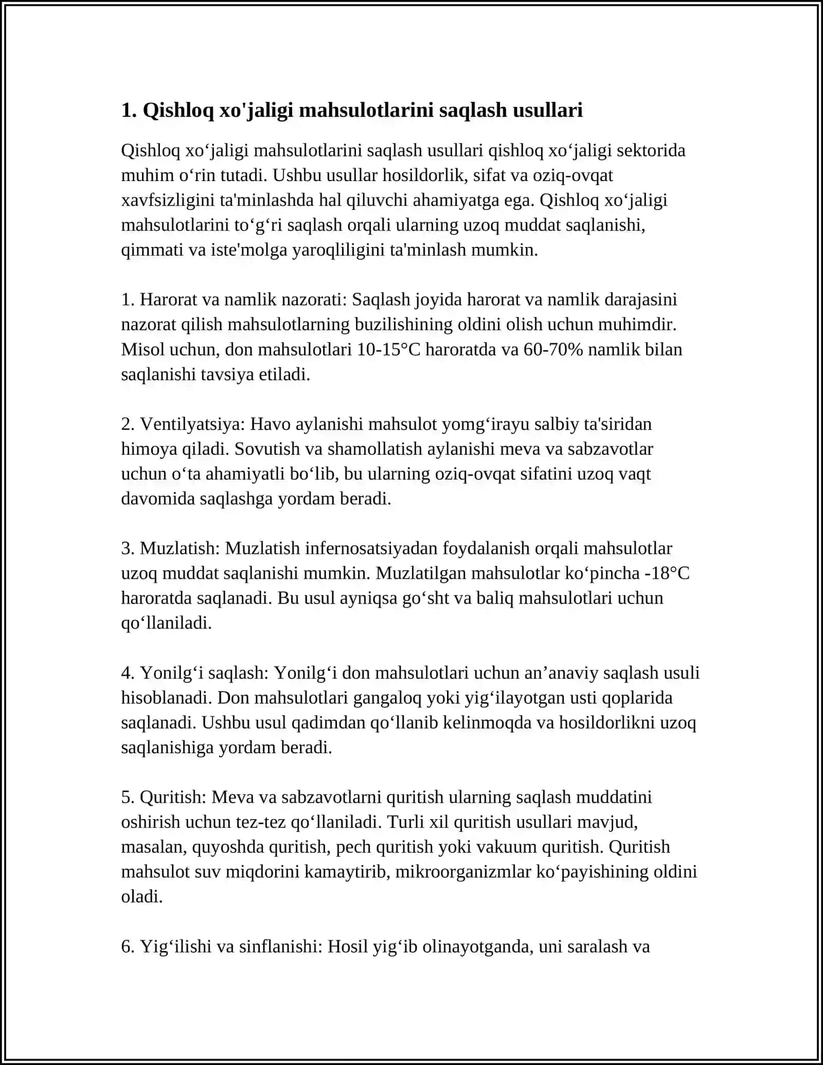 QISHLOQ XOJALIGI MAHSULOTLARINI SAQLASH VA QAYTA ISHLASH TEXNOLOGIYASI 3