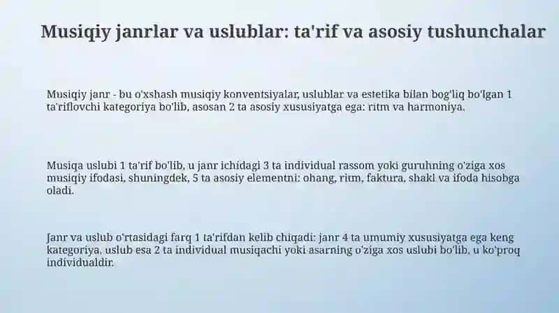Musiqa janri va uslublari 3